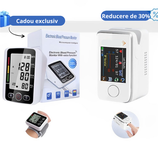 Glucometru multifuncțional + tensiometru digital – Cumpărați 1 și primiți 1 gratuit!